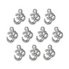 White Bronze Open Om Charm Set (10 Pack, 18x14mm)