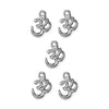 White Bronze Open Om Charm Set (5 Pack, 18x14mm)