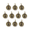 Antiqued Brass Buddha Charm Set (10 Pack, 16x12mm)