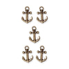 Antiqued Brass Anchor Charm Set (5 Pack, 19x12mm)