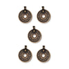 Antiqued Brass Asian Coin Charm Set (5 Pack, 25x21mm)