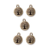 Antiqued Brass Tree of Life Charm Set (5 Pack, 19x16mm)