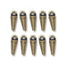 Antiqued brass small dagger charms, ten pewter charms arranged in two rows of five