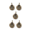 Antiqued Brass Evil Eye Charm Set (5 Pack, 16x12mm)