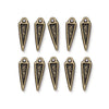 Antiqued Brass Woven Spike Charm Set (10 Pack, 18x6mm)