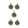 Antiqued Brass Skull Charm Set (5 Pack, 16x12mm)