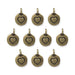 Antiqued Brass Heart Charm Set (10 Pack, 16x12mm)