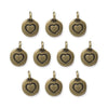 Antiqued Brass Heart Charm Set (10 Pack, 16x12mm)