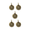Antiqued Brass Heart Charm Set (5 Pack, 16x12mm)