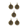 Antiqued Brass Cross Charm Set (5 Pack, 16x12mm)
