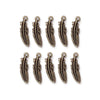 Antiqued Brass Feather Charm Set (10 Pack, 23x7mm)