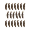Antiqued Brass Feather Charm Set (20 Pack, 23x7mm)