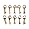 Antiqued Brass Key Charm Set (10 Pack, 22x9mm)