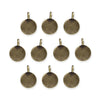 Antiqued Brass Blank Charm Set (10 Pack, 17x12mm)