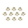 Antiqued Brass Open Lotus Charm Set (10 Pack, 13x15mm)