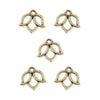 Antiqued Brass Open Lotus Charm Set (5 Pack, 13x15mm)