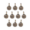 Antiqued Brass Full Moon Charm Set (10 Pack, 10x7mm)