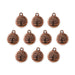 Antiqued copper tree of life charms, ten round pewter charms arranged in rows