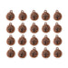 Antiqued copper tree of life charms arranged in four rows of five, showing the round pewter charms with loops