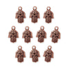 Antiqued Copper Hamsa Hand Charm Set (10 Pack, 21x13mm)