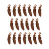Antiqued Copper Feather Charm Set (20 Pack, 23x7mm)