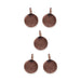 Antiqued copper blank round charms with loops, five pewter charms arranged in a pattern