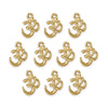 Gold Plated Open Om Charm Set (10 Pack, 18x14mm)