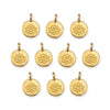 24K Gold Plated Lotus Charm Set (10 Pack, 16x12mm)