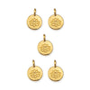 24K Gold Plated Lotus Charm Set (5 Pack, 16x12mm)