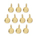 24K gold plated full moon charms, ten hammered round pewter charms with loops arranged in rows