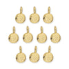 24K Gold Plated Full Moon Charm Set (10 Pack, 10x7mm)