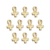 24K Gold Plated Miniature Cross Pendant Set (10 Pack, 10x6mm)