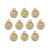 24K Gold Plated Round Cross Motif Pendant Set (10 Pack, 13x10mm)