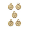 24K Gold Plated Round Cross Motif Pendant Set (5 Pack, 13x10mm)