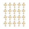 24K Gold Plated Small Cross Pendant Set (20 Pack, 24x16mm)