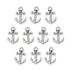 Antiqued Silver Anchor Charm Set (10 Pack, 19x12mm)