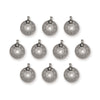 Antiqued Silver Asian Coin Charm Set (10 Pack, 25x21mm)