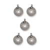 Antiqued Silver Asian Coin Charm Set (5 Pack, 25x21mm)