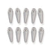 White bronze small dagger charms, ten pewter charms with loops arranged in two rows of five
