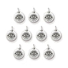 Antiqued Silver Evil Eye Charm Set (10 Pack, 16x12mm)