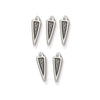 Antiqued Silver Woven Spike Charm Set (5 Pack, 18x6mm)