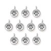 Antiqued Silver Puppy Paw Charm Set (10 Pack, 16x12mm)