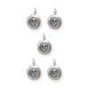 Antiqued Silver Skull Charm Set (5 Pack, 16x12mm)