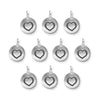 Antiqued Silver Heart Charm Set (10 Pack, 16x12mm)