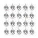 Antiqued Silver Heart Charm Set (20 Pack, 16x12mm)