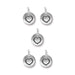 Antiqued Silver Heart Charm Set (5 Pack, 16x12mm)