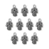 Antiqued Silver Hamsa Hand Charm Set (10 Pack, 21x13mm)