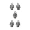 Antiqued Silver Hamsa Hand Charm Set (5 Pack, 21x13mm)