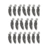 Antiqued Silver Feather Charm Set (20 Pack, 23x7mm)