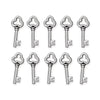 Antiqued Silver Key Charm Set (10 Pack, 22x9mm)